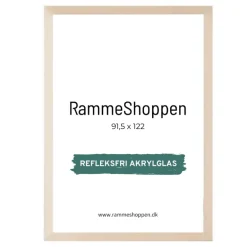 Birketræsramme, refleksfri, smal, 91,5 x 122 cm - Type 811