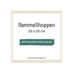 Birketræsramme, refleksfri, smal - 20 x 20 cm - Type 810