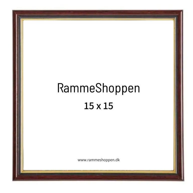 Brun ramme med guldkant, Polywood, Type 7304