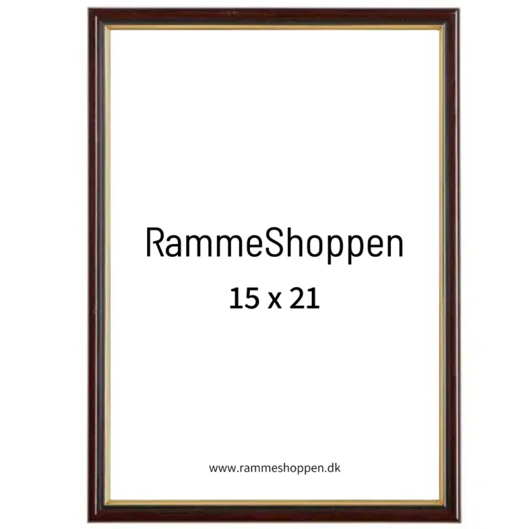 Brun ramme med guldkant, Polywood, Type 7304