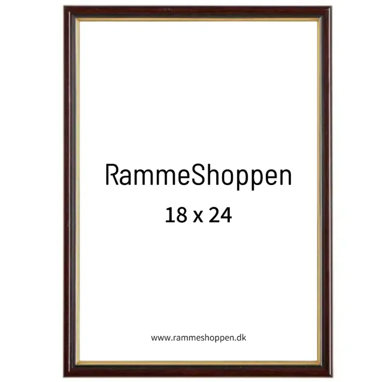 Brun ramme med guldkant, Polywood, Type 7304