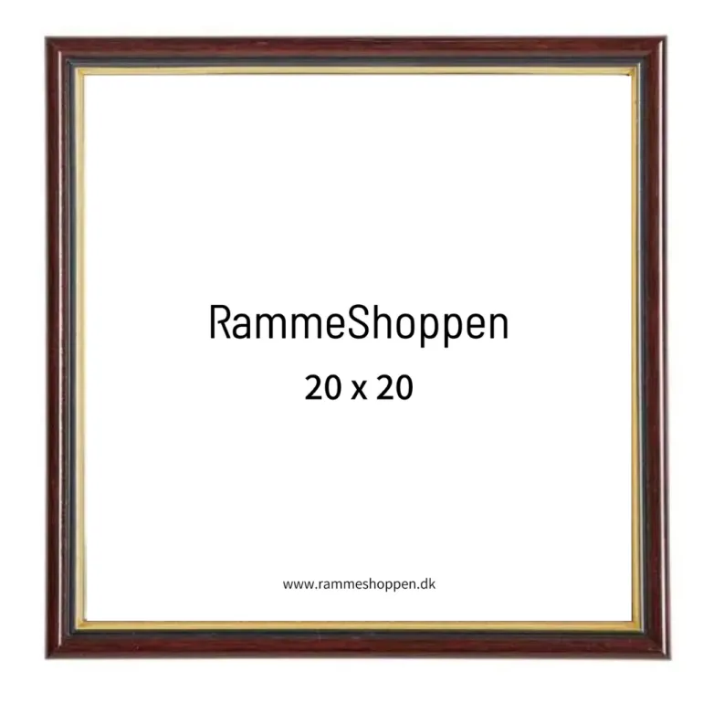 Brun ramme med guldkant, Polywood, Type 7304