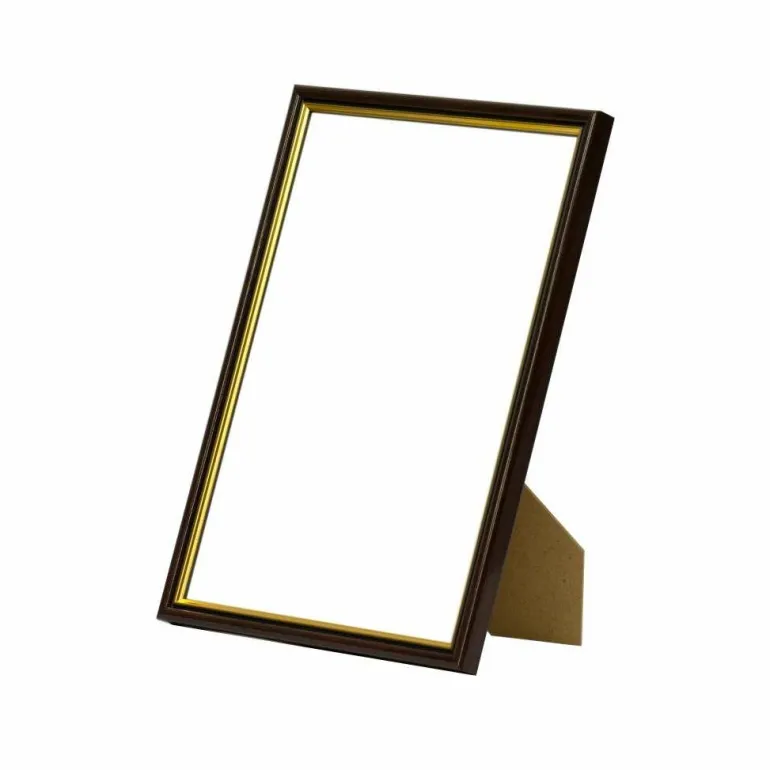 Brun ramme med guldkant, Polywood, Type 7304
