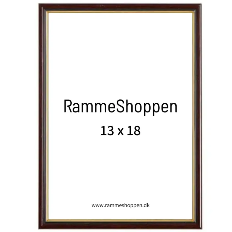 Brun ramme med guldkant, Polywood, Type 7304