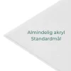 Frontglas, Klar akryl, Standardmål