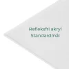 Frontglas, Refleksfri akryl, Standardmål