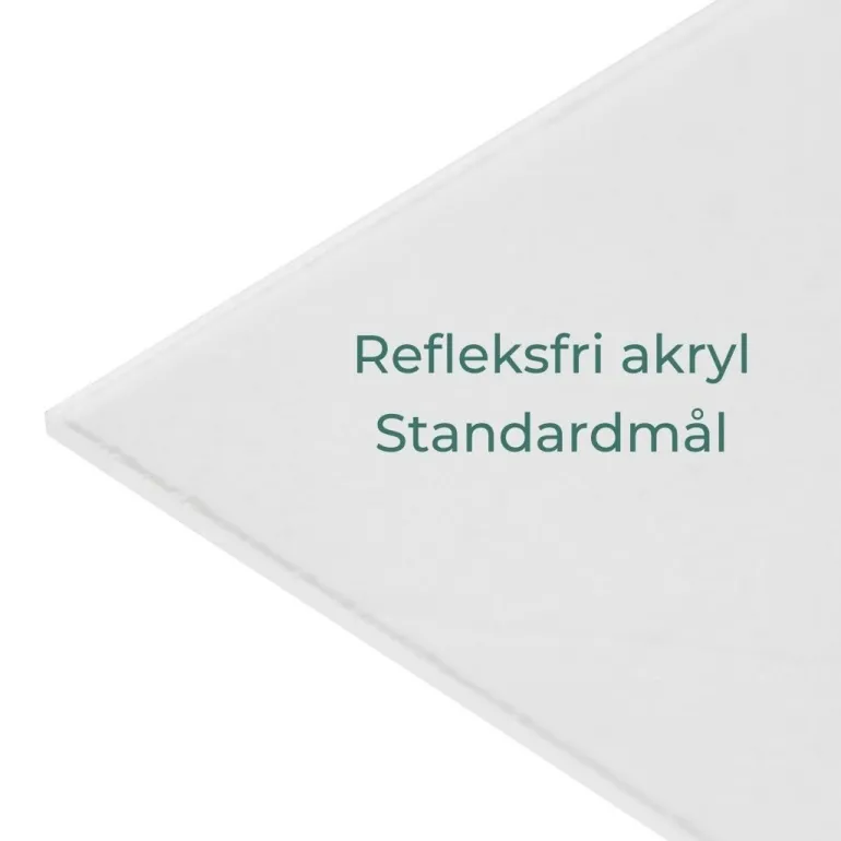 Frontglas, Refleksfri akryl, Standardmål