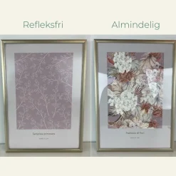 Frontglas, Refleksfri akryl, Standardmål