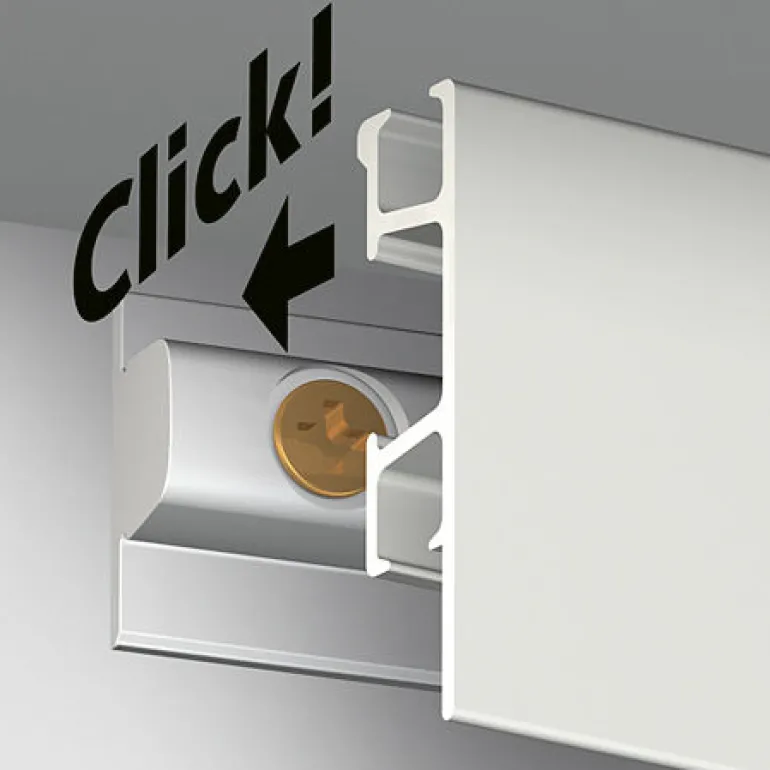 Galleriskinne, hvid aluminium, 2 m