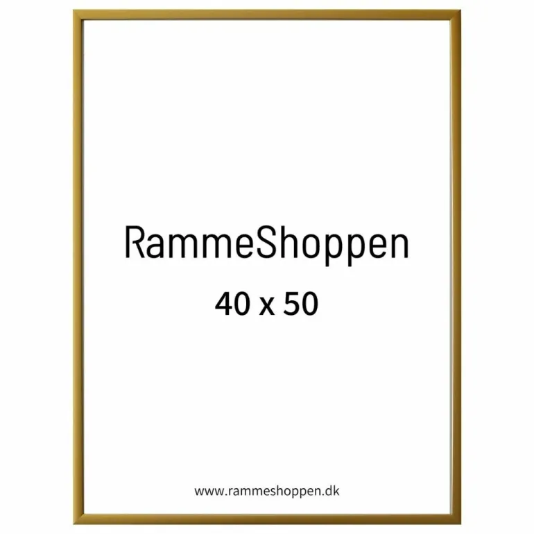 Guld aluramme, mat, smal - 40x50 cm - Type 9043