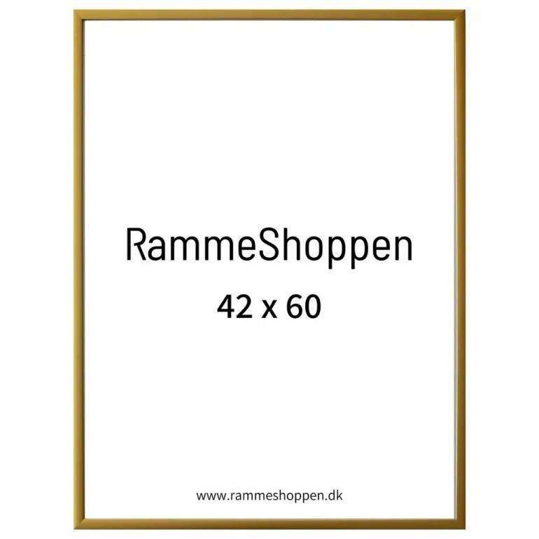 Guld aluramme, mat, smal - 42x60 (A2) cm - Type 9043