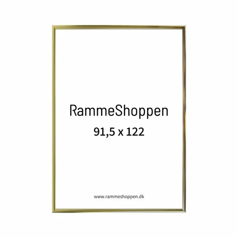 Guldramme, aluminium, blank, smal, Type 9012