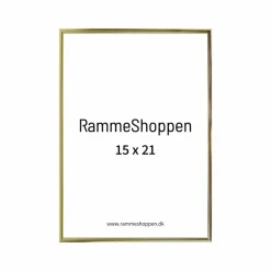 Guldramme, aluminium, blank, smal, Type 9012