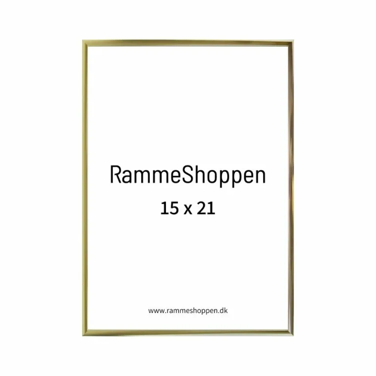 Guldramme, aluminium, blank, smal, Type 9012