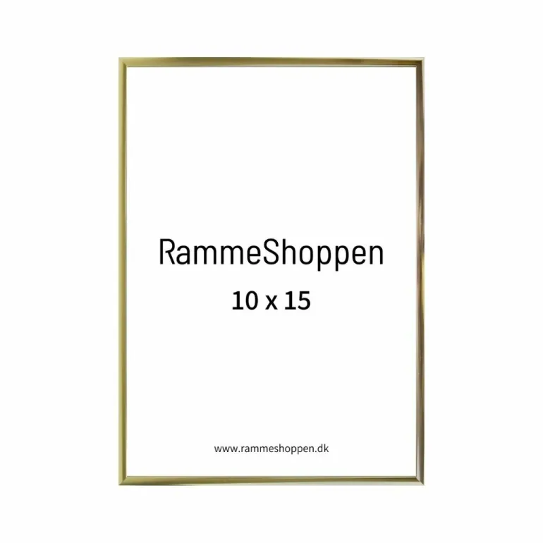 Guldramme, aluminium, blank, smal, Type 9012