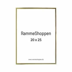 Guldramme, aluminium, blank, smal, Type 9012