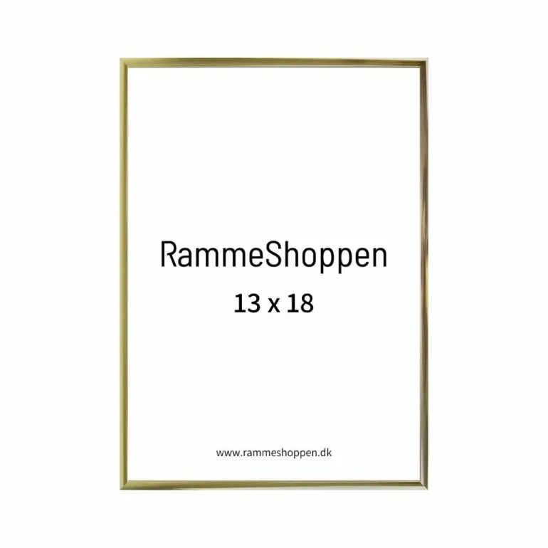 Guldramme, aluminium, blank, smal, 13 x 18 cm, Type 9012