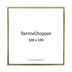 Guldramme, aluminium, blank, smal, 100 x 100 cm, Type 9012