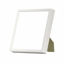 Hvid aluramme, blank, smal, 15 x 15 cm, Type 9006