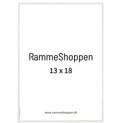 Hvid aluramme, blank, smal, Type 9006