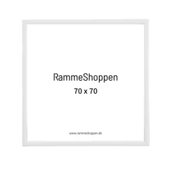 Hvid aluramme, blank, smal, Type 9006