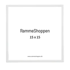 Hvid aluramme, blank, smal, Type 9006