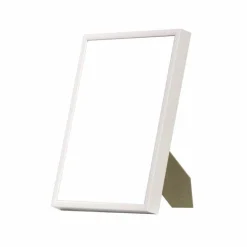 Hvid aluramme, blank, smal, Type 9006