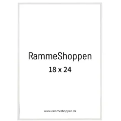 Hvid aluramme, blank, smal, Type 9006