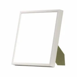 Hvid aluramme, blank, smal, Type 9006