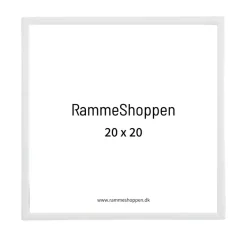 Hvid aluramme, blank, smal, Type 9006