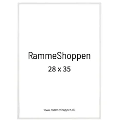 Hvid aluramme, blank, smal, Type 9006