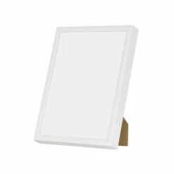 Hvid aluramme, blank, smal, Type 9006