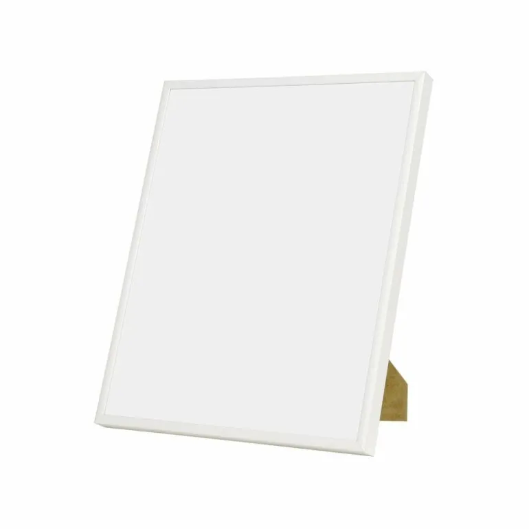 Hvid aluramme, blank, smal, 28 x 35 cm, Type 9006