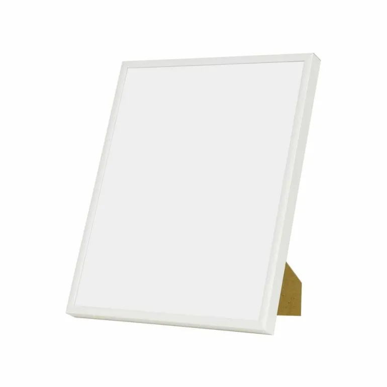 Hvid aluramme, blank, smal, 24 x 30 cm, Type 9006