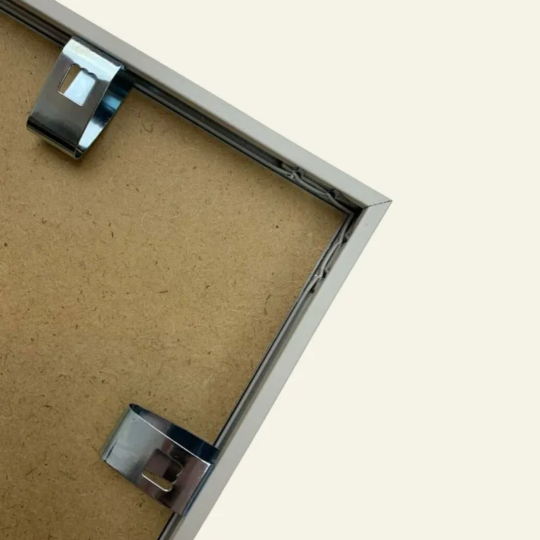 Hvid aluramme, blank, smal, 24 x 30 cm, Type 9006