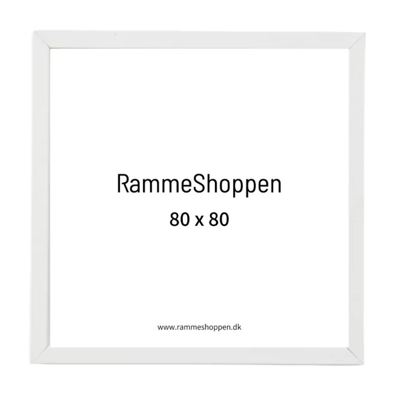 Hvid træramme, 80 x 80 cm, Type 861