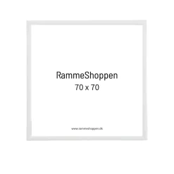 Hvid træramme, smal, 70 x 70 cm, Type 860