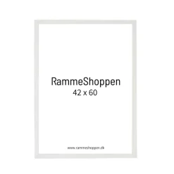 Hvid træramme, smal, 42 x 60 cm, A2, Type 860