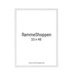 Hvid træramme, smal, 33 x 48 cm, A3+, Type 860