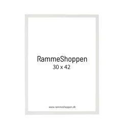 Hvid træramme, smal, 30 x 42 cm, A3, Type 860