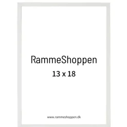 Hvid træramme, smal, 13 x 18 cm, Type 860