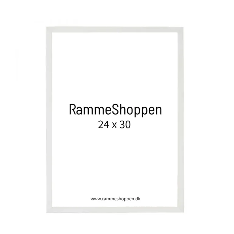 Hvid træramme, smal, 24 x 30 cm, Type 860