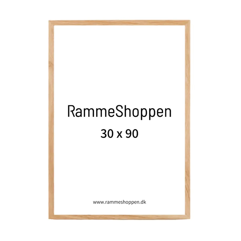 Massiv egetræsramme, smal - 30 x 90 cm - Type 320