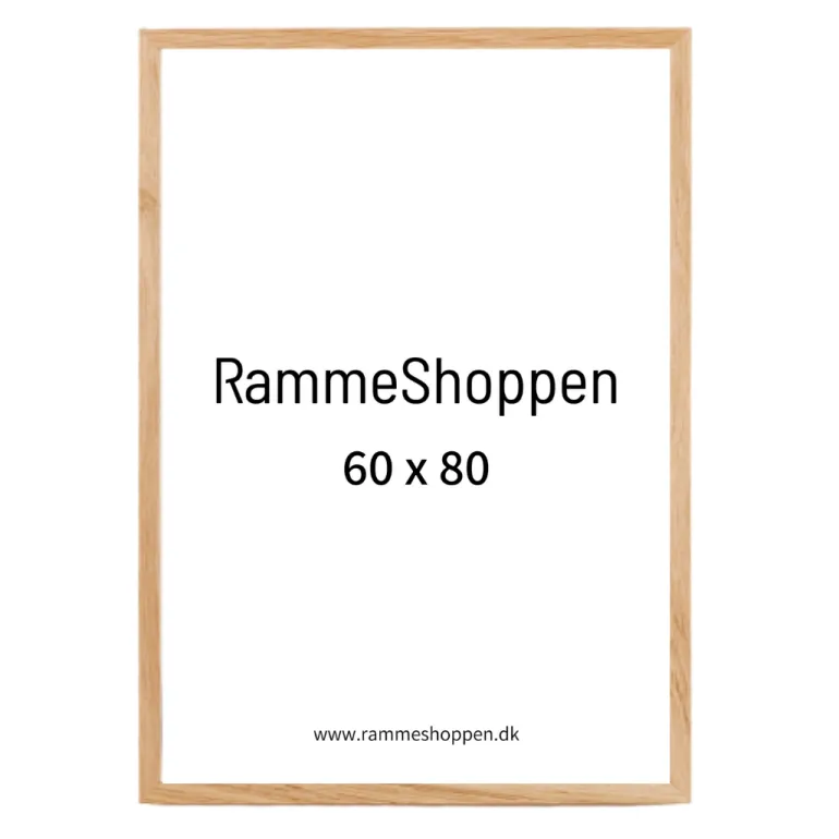 Massiv egetræsramme, smal - 60 x 80 cm - Type 320