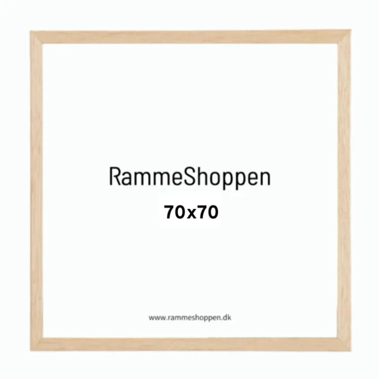 Massiv egetræsramme, smal - 70 x 70 cm - Type 320