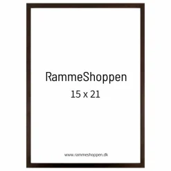 Mørk brun træramme, smal, 15 x 21 cm, A5, Type 830