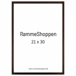 Mørk brun træramme, smal, 21 x 30 cm, A4, Type 830