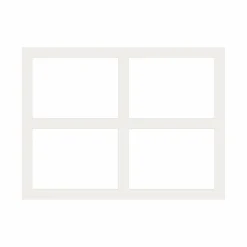 Passepartout, Porcelænshvid, Standardmål, MED FLERE HULLER