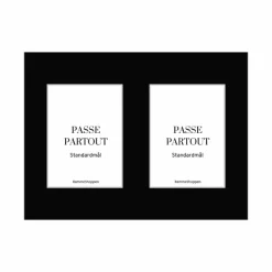 Passepartout, Sort med hvid kerne, Standardmål, MED FLERE HULLER