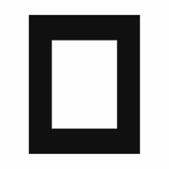 Passepartout, Sort med hvid kerne, Standardmål